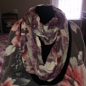 Purple Floral Scarf